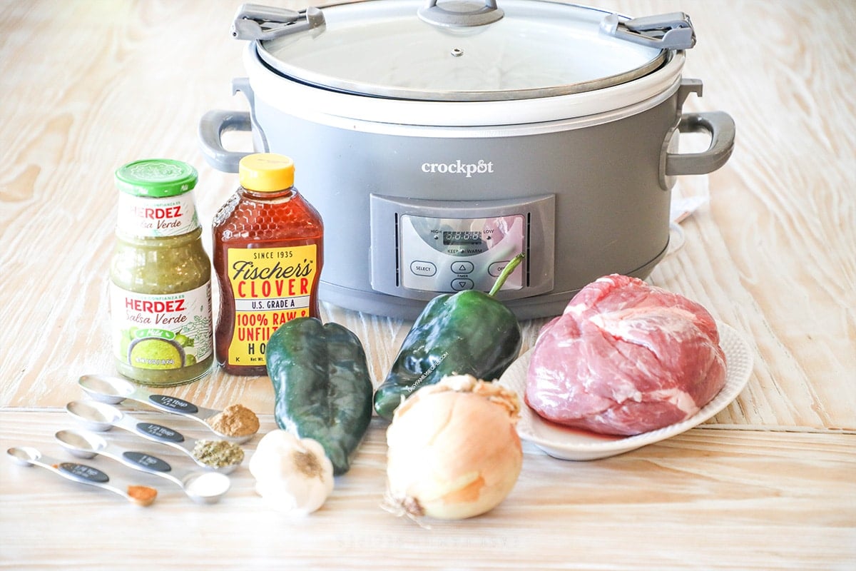 Ingredients for Crockpot Pork Chile Verde