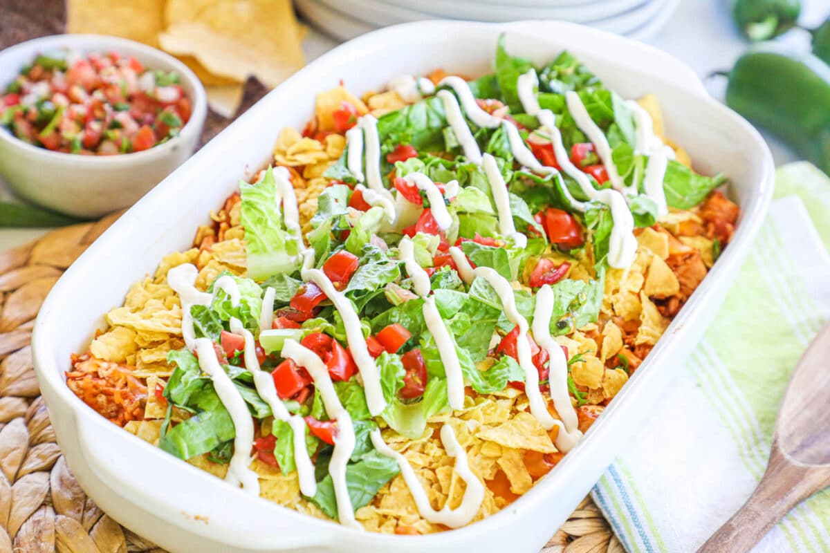 EASY Chicken Taco Casserole