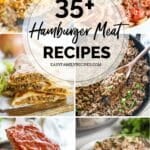photo collage of 6 meals using hamburger meat
