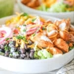 Honey BBQ Chicken Bowl in a white ceramic bowl.