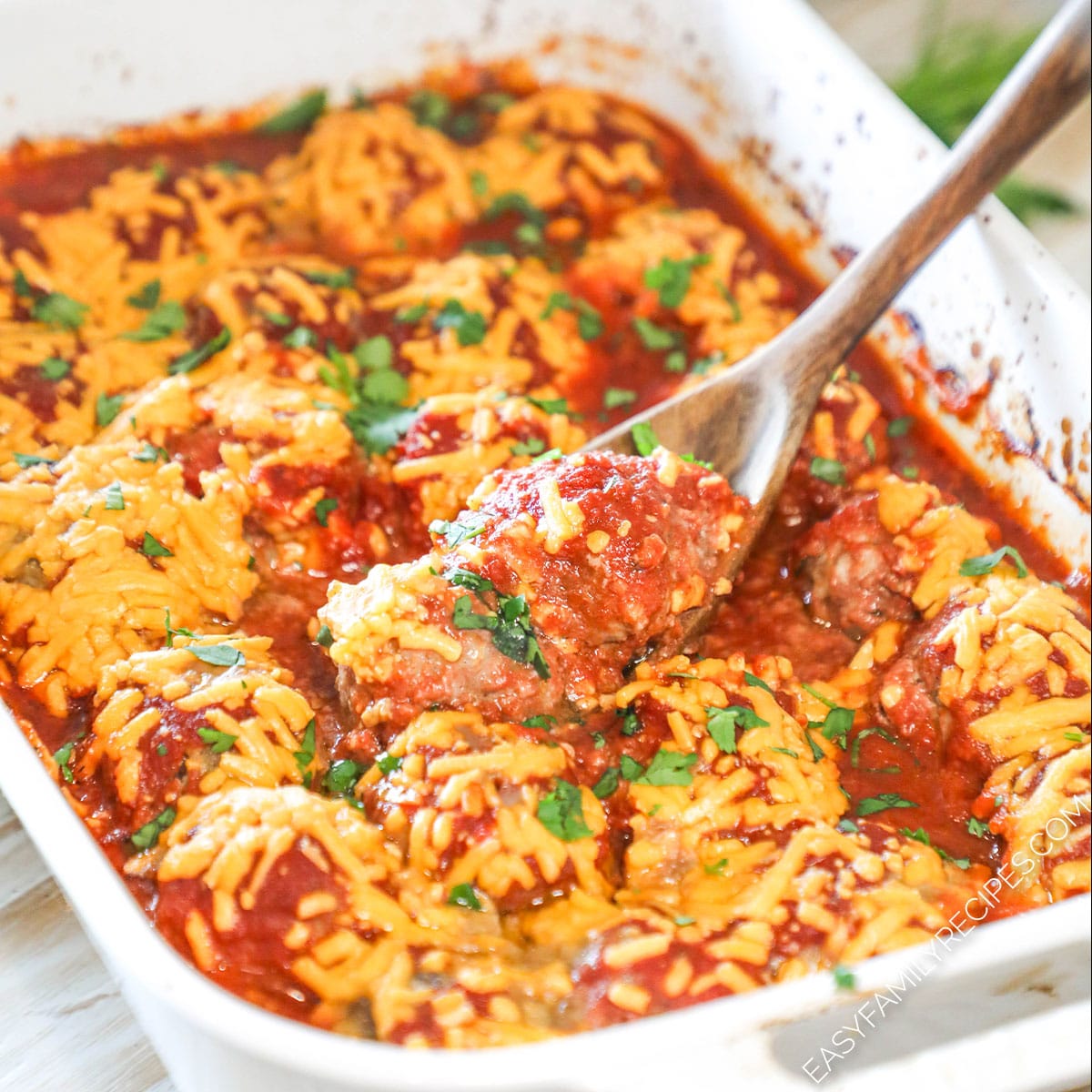 Chili Cheese Meatball Bake