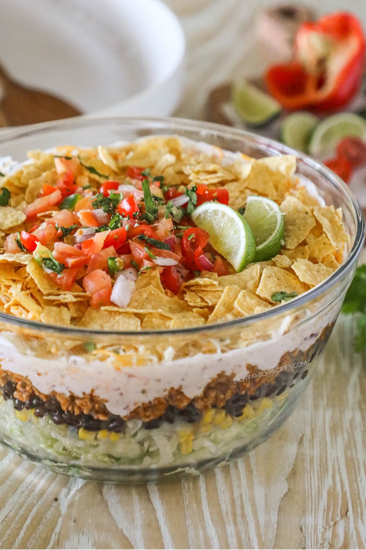 layered taco chicken salad