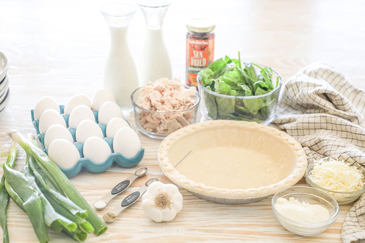 Ingredients for Marry Me Chicken Quiche
