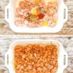Vertical collage of four images showing the steps for how to make Chicken Schwarma Bites