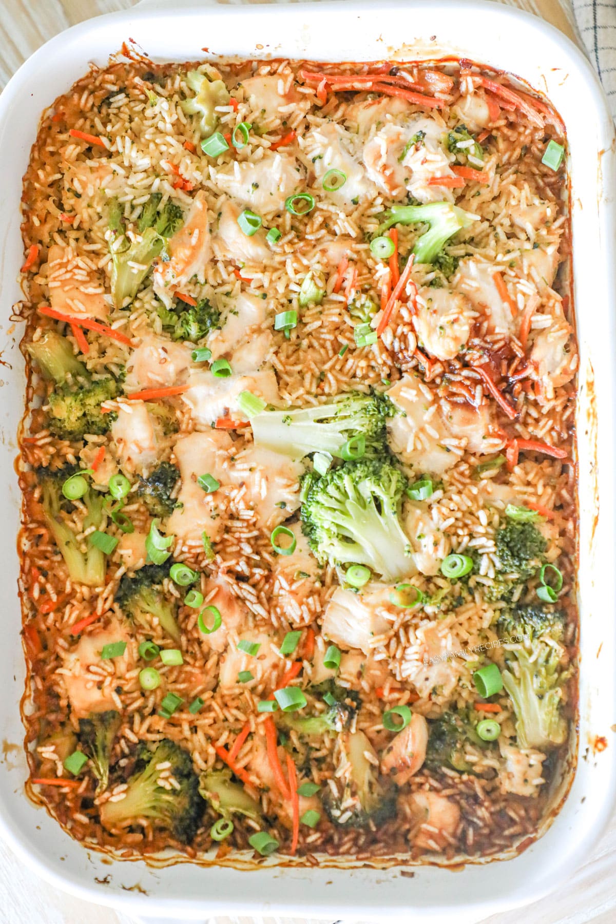 step 4 for making teriyaki chicken casserole - bake until done