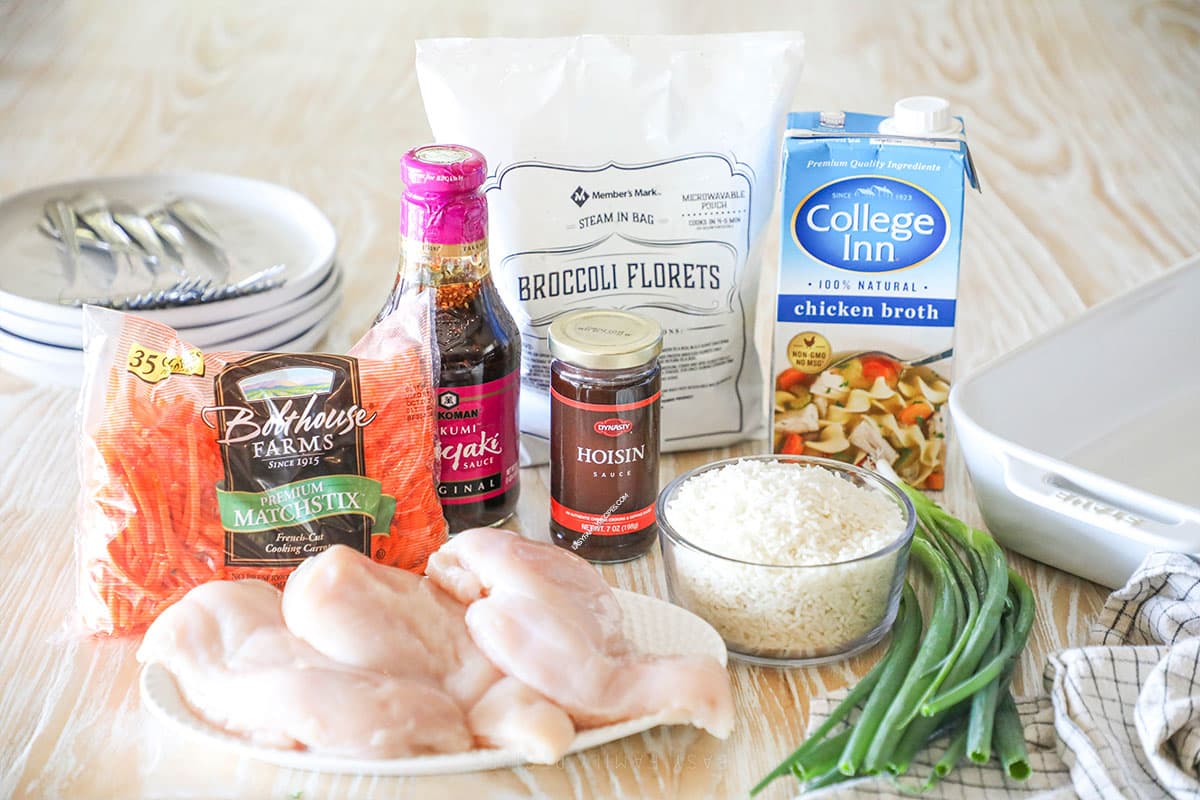 Ingredients for Teriyaki Chicken Casserole