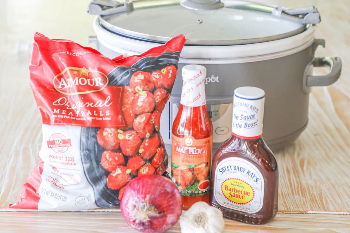 Ingredients for Crockpot Sweet Chili Meatballs