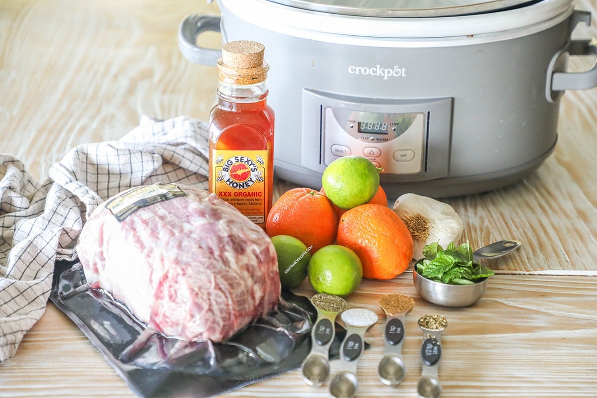 Ingredients for Crockpot Cuban Style Mojo Pork