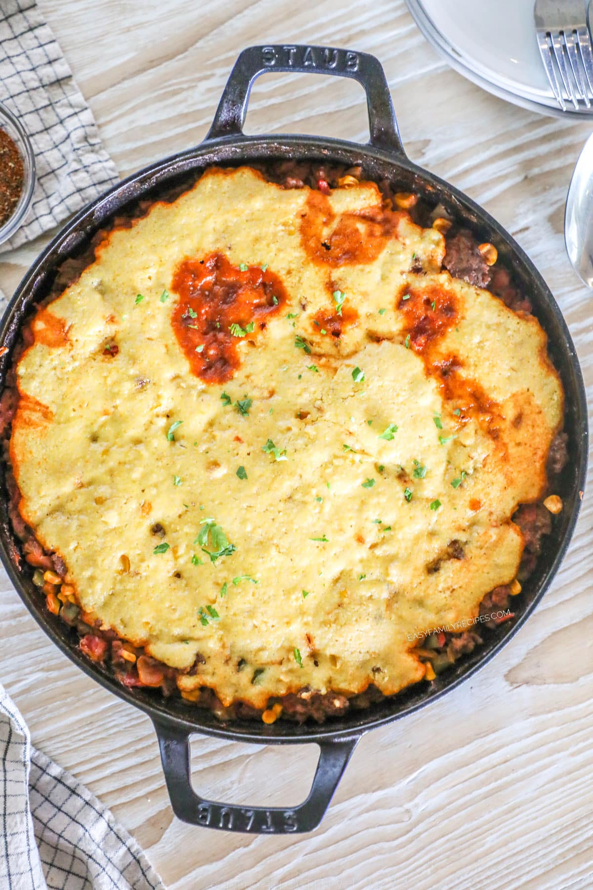 Step 6 of how to make Cowboy Casserole - bake until golden and bubbling