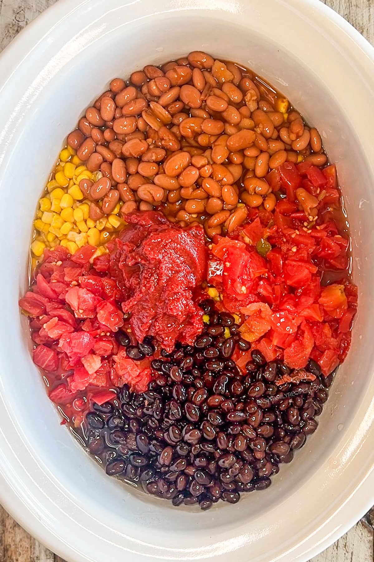 Step 3 for how to make Crockpot Chicken Taco Soup