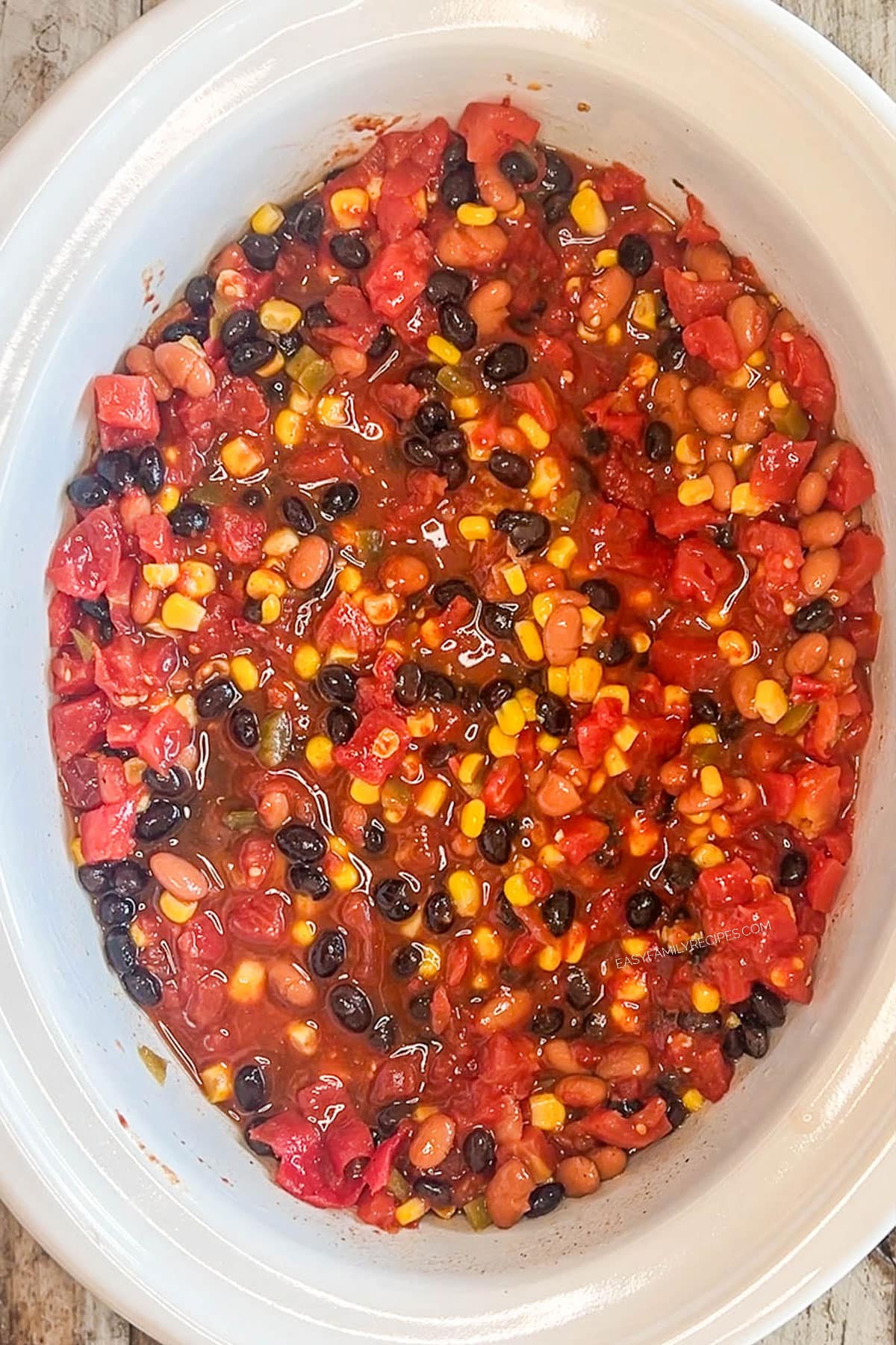 Step 4 for how to make Crockpot Chicken Taco Soup
