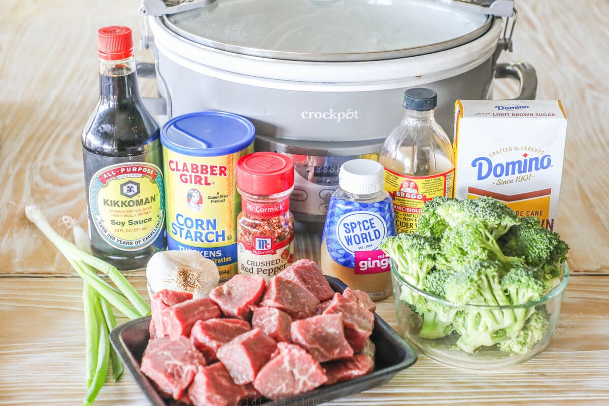 Ingredients for Crockpot Beef and Broccoli