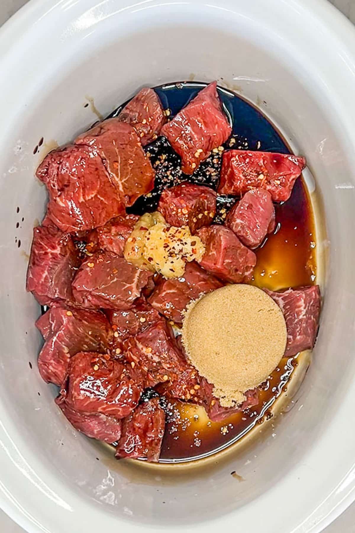Step 2 for how to make Crockpot Beef and Broccoli