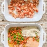 Step by step photos of how to make bang bang chicken bake.