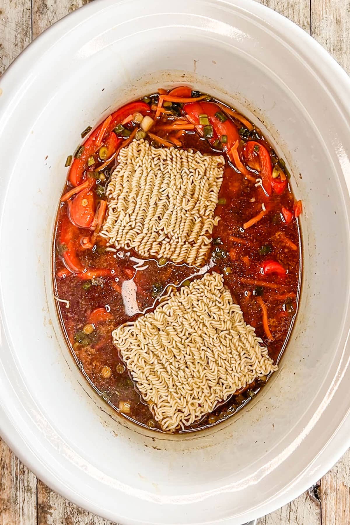 Step 3 for how to make Crockpot Chicken Ramen
