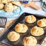 6 No Yeast Dinner Rolls on a muffin pan