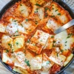 cheesy skillet ravioli from above.