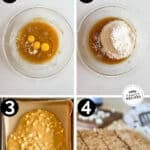 Step by step photos of how to make easy cinnamon streusel blondies.