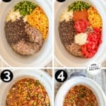 Step by step photos for how to make Crockpot Taco Soup