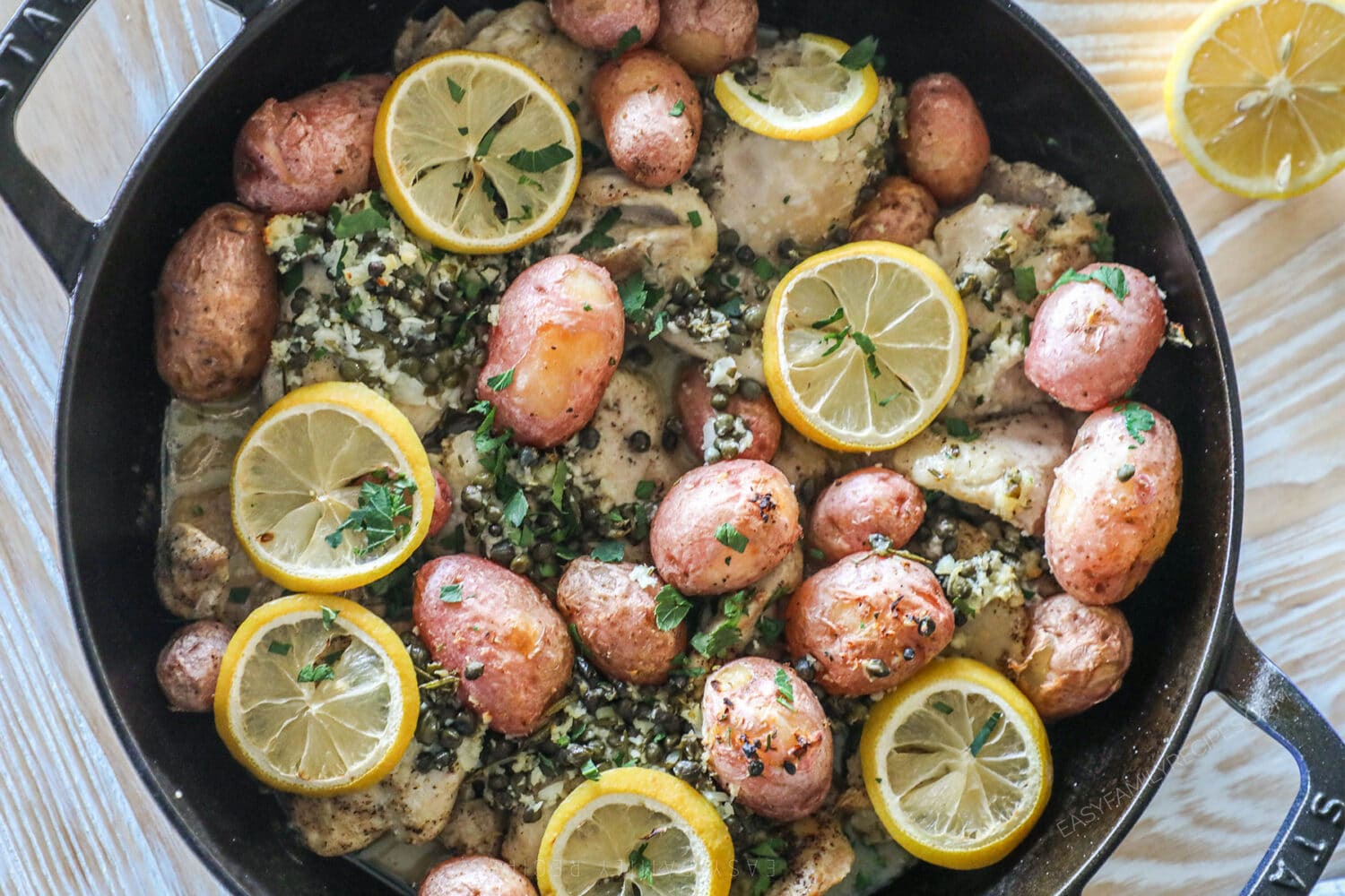 Baked Lemon Chicken Thighs with Potatoes