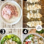 step by step photos of how to make chicken gyro bowls