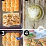 Step by step process shots of chicken parmesan sliders
