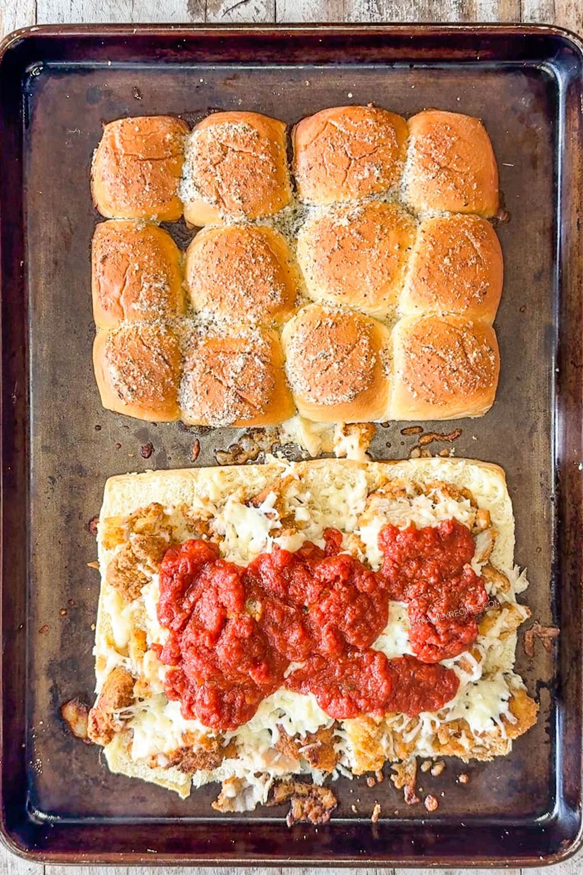 Bake until the cheese is melty and the rolls are golden crisp.