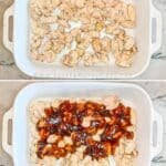 Step by step photos of how to make oven baked orange chicken.