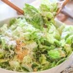 caesar salad in a large bowl.