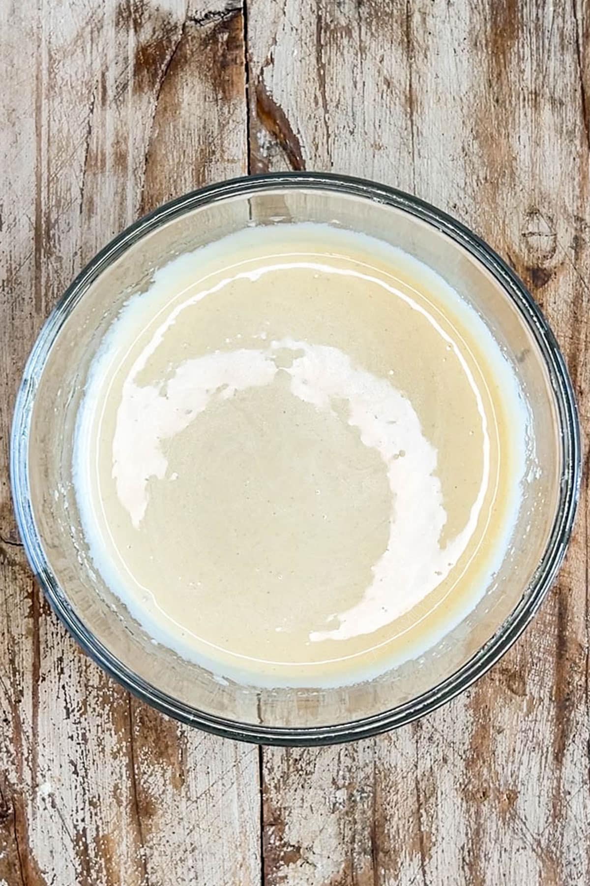 finished caesar dressing in a mixing bowl.