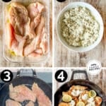 Numbered step by step photos for how to make Lemon Feta Chicken