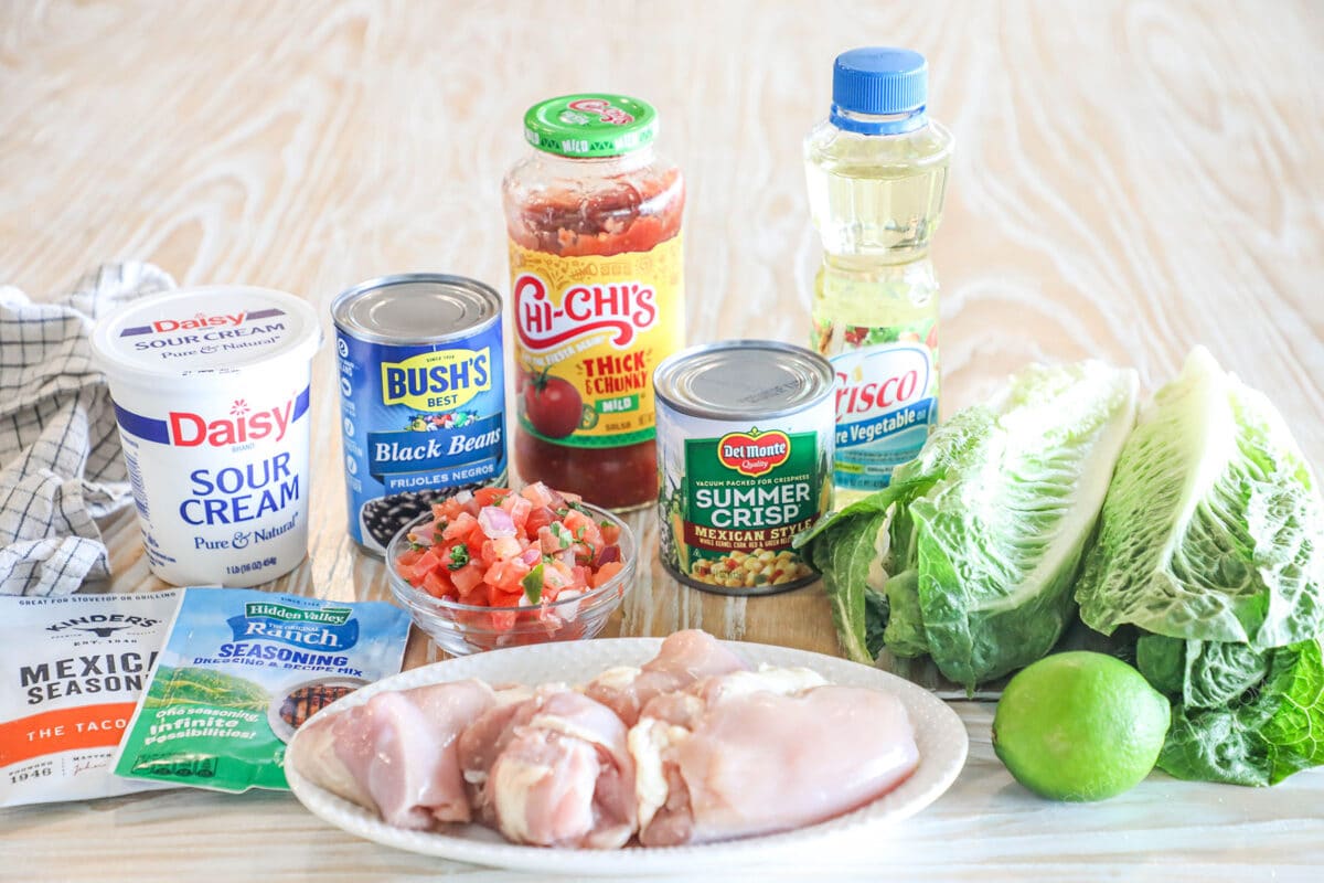 ingredients for Chicken Fiesta Salad.