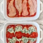Step by step photos of how to make a spinach ricotta chicken bake.