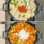 Step by step photos of how to make one pan chicken curry.