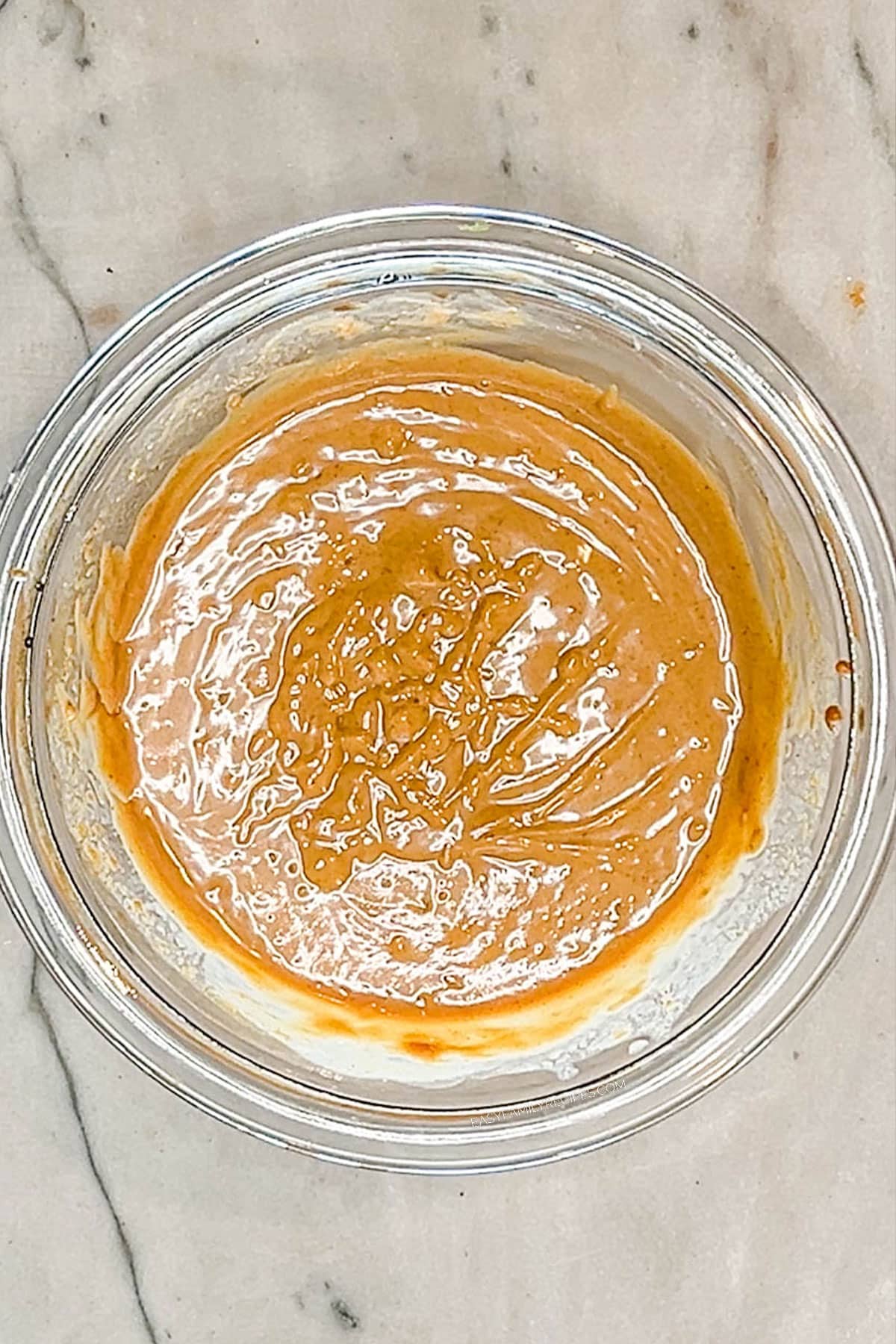 Peanut dressing ingredients whisked together until smooth