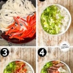 Numbered step by step photos of how to make carne asada bowls.