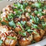 Goat Cheese and Fig Jam Puff Pastry Bites on white platter