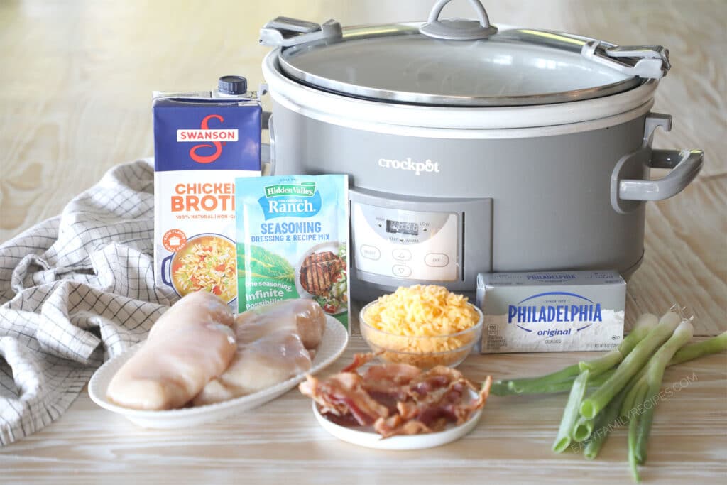 Ingredients needed to make Crockpot Million Dollar Chicken