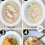 Four steps for making Crockpot Million Dollar Chicken