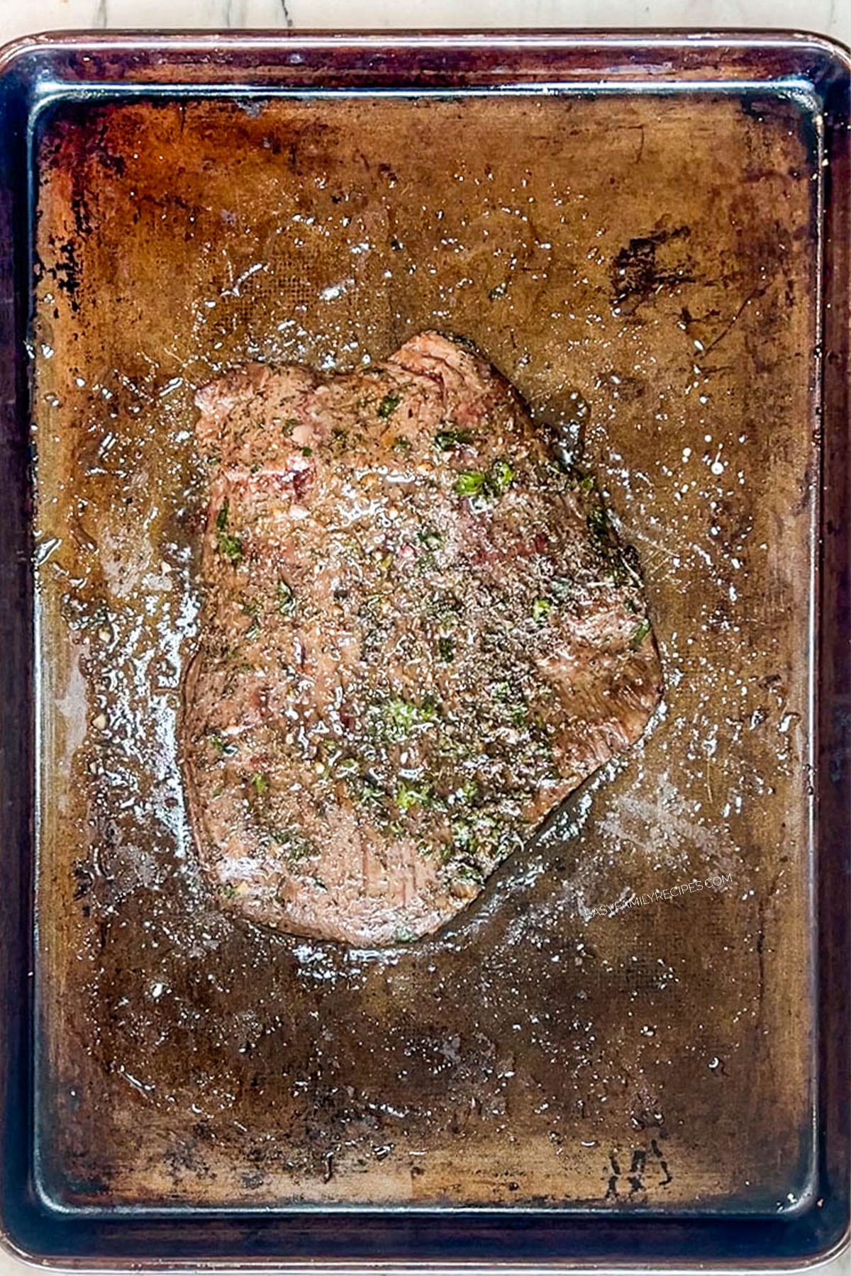 Step 5 for how to make flank steak marinade- cook steak in your preferre method