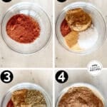 The four steps for making Carne Asada Seasoning Blend