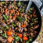 Ground Chicken Stir Fry recipe prepared and ready to serve for an easy dinner.