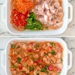 Step by step photos of how to make baked chicken curry.