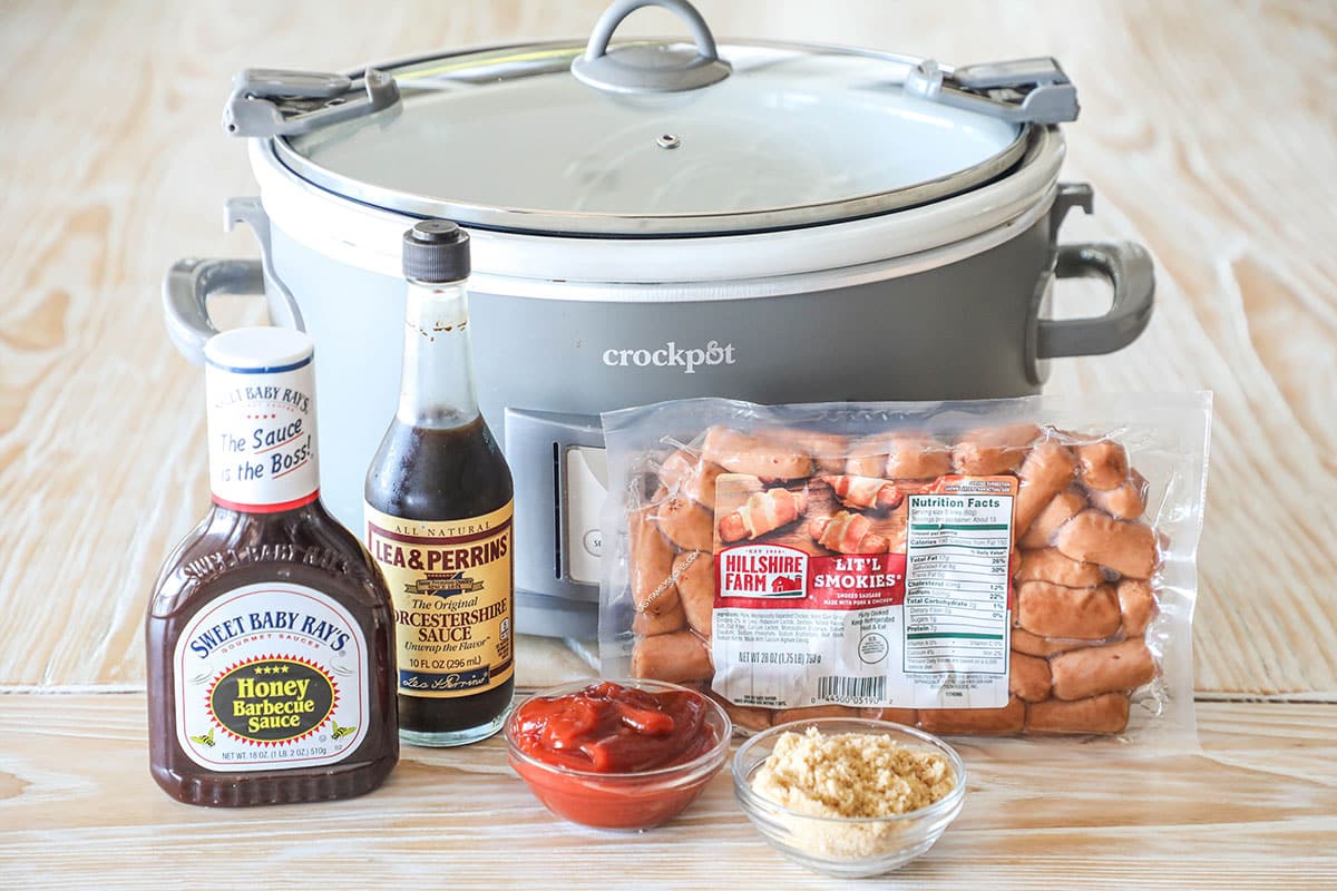 ingredients needed for crockpot smoked sausage.
