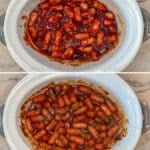 how to make lil smokies recipe, 1)add ingredients to a crockpot, 2)mix to combine, 3)cover and cook, 4)serve and enjoy!