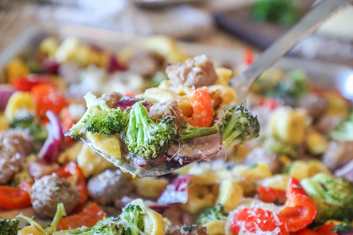 Sheet Pan Italian Sausage and Tortellini