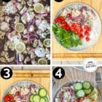Four steps for making Greek Chicken Bowls