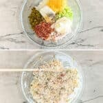 Four steps for making Jalapeño Popper Chicken Salad