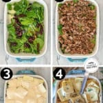 Four steps for making Marry Me Baked Ravioli Casserole