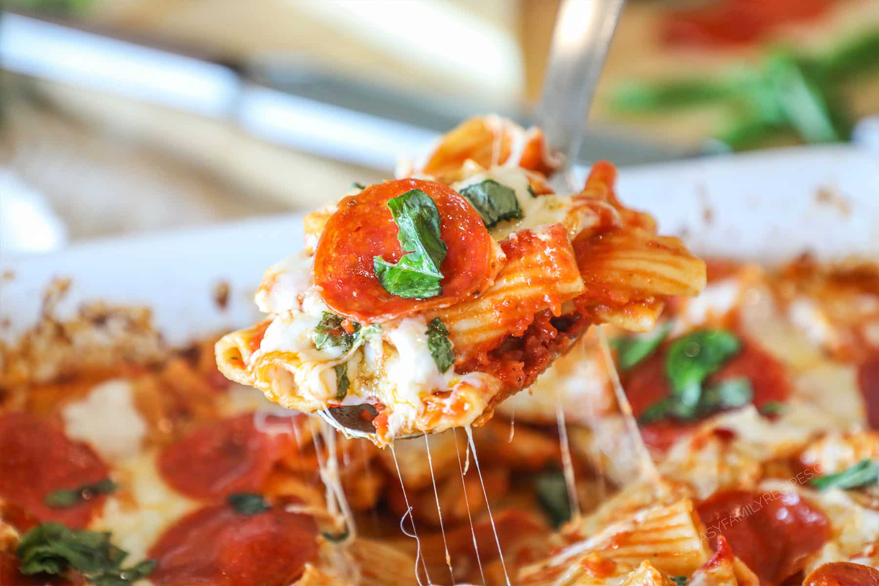 Baked Pepperoni Rigatoni with Hot Honey